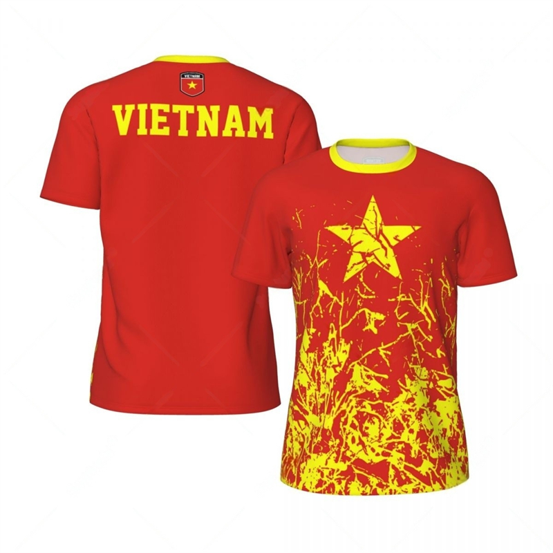 Badminton Vietnam - Flaga Wietnamu Graficzne koszulki piłkarskie Męskie